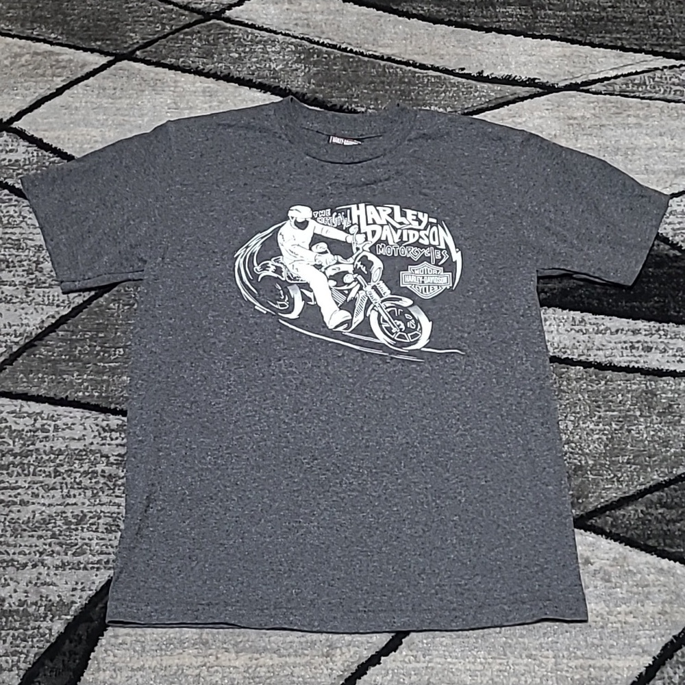 HARLEY DAVIDSON OCONOMOWOC, WI THE ORIGINAL MOTORCYCLE GRAY TEE-SHIRT